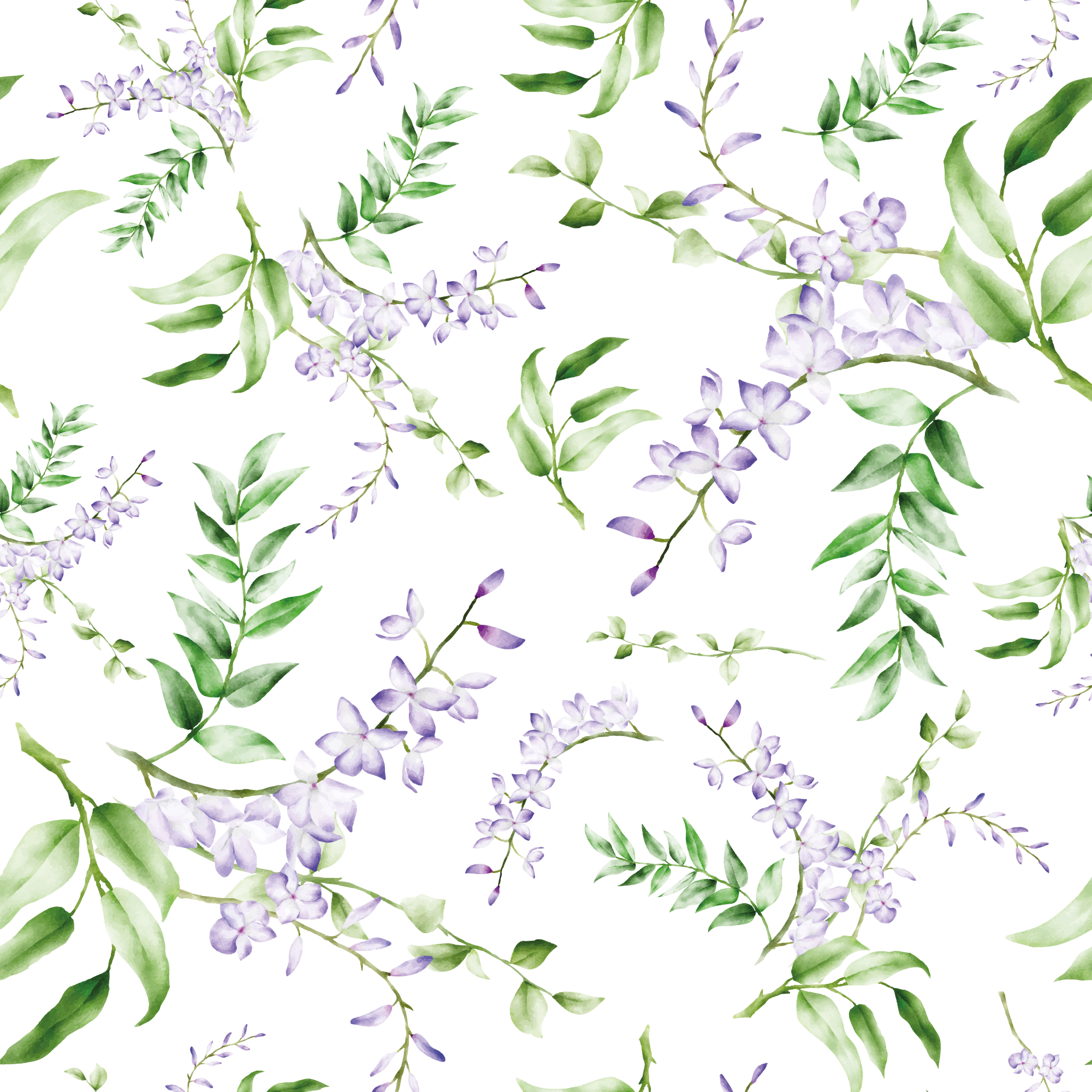 Blomster og planter vinyltæppe lavendelmotiv til vindue - TenStickers