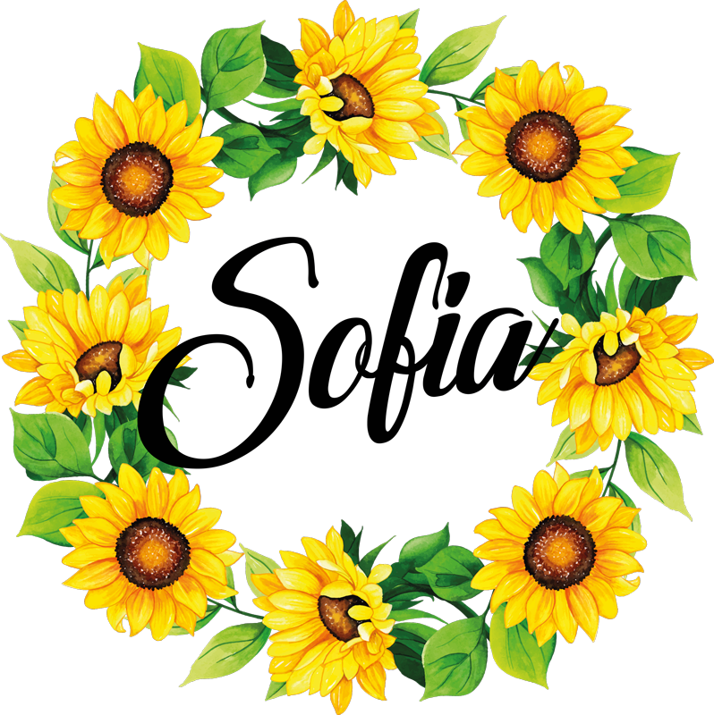 Blomster og planter vinyltæppe med sommerkrans - TenStickers