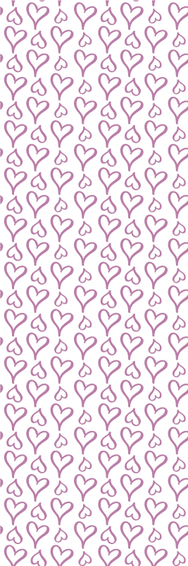 Vinyltæppe til soveværelse med pink hjerteikoner - TenStickers