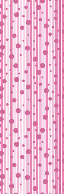 Vinyltæppe til soveværelse i lodret pink og hvidt mønster - TenStickers