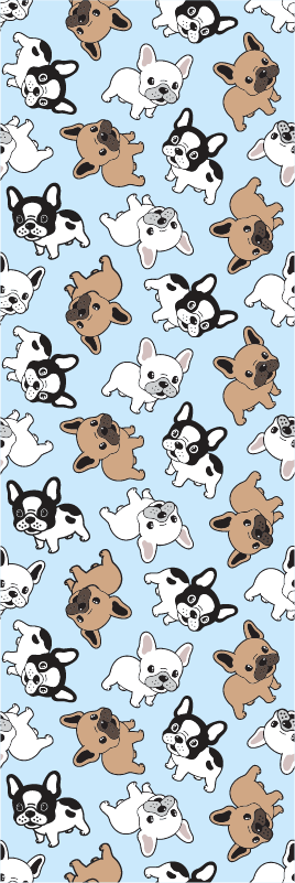 Vinyltæppe til soveværelse med fransk bulldog mønster - TenStickers