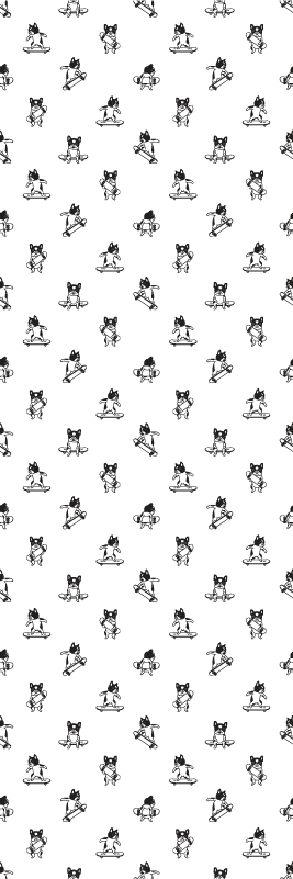 Vinyltæppe til soveværelse sød hund på skateboard - TenStickers