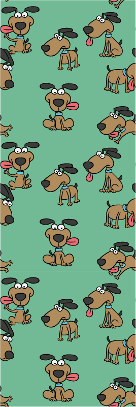 Vinyltæppe til soveværelse sjov hundecartoon stil - TenStickers