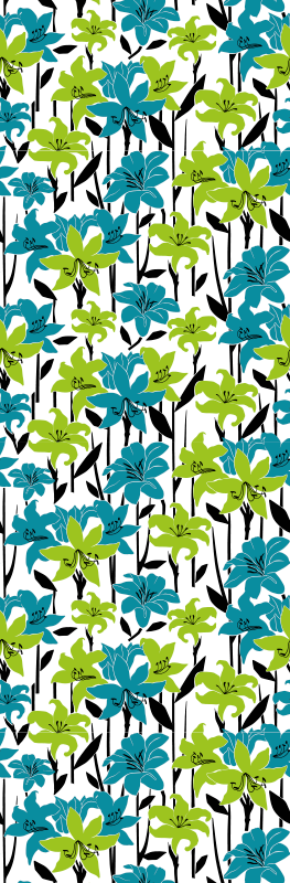 Vinyltæppe til soveværelse med blomster skabelon design - TenStickers