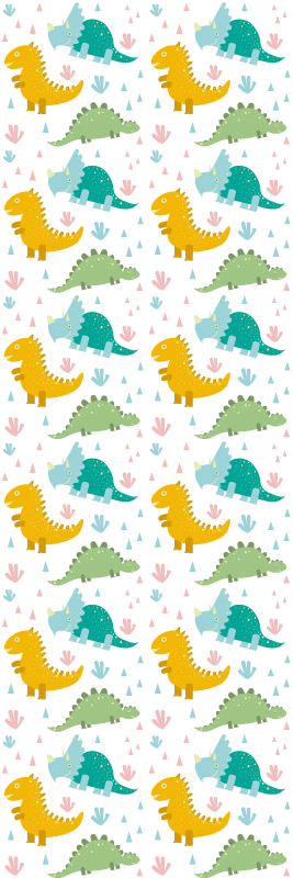 Vinyltæppe til soveværelse med søde dinosaurer - TenStickers