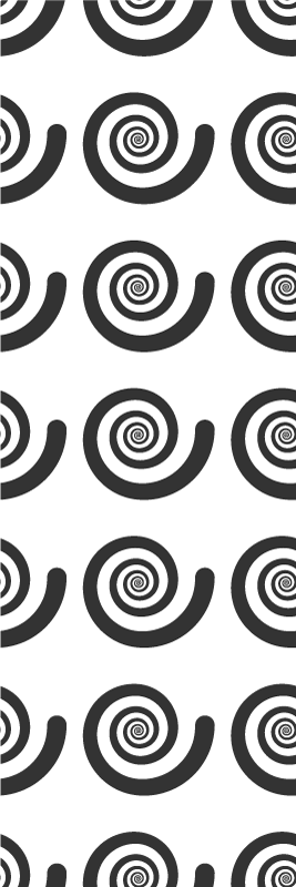 Vinyltæppe til soveværelse i sort og hvid hypnotisk spiral - TenStickers