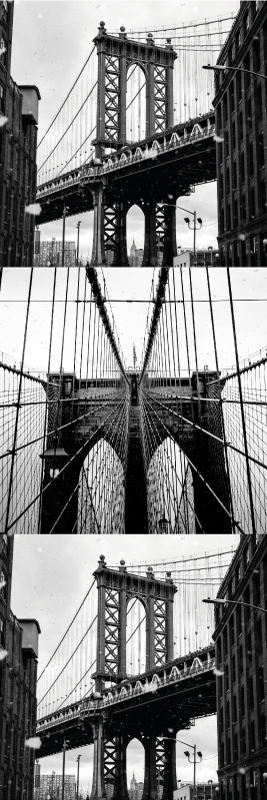 Vinyltæppe til soveværelse brooklyn bridge collage - TenStickers