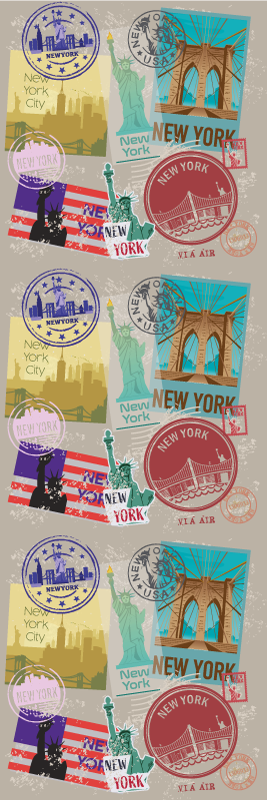 Vinyltæppe til soveværelse old nyc collage - TenStickers