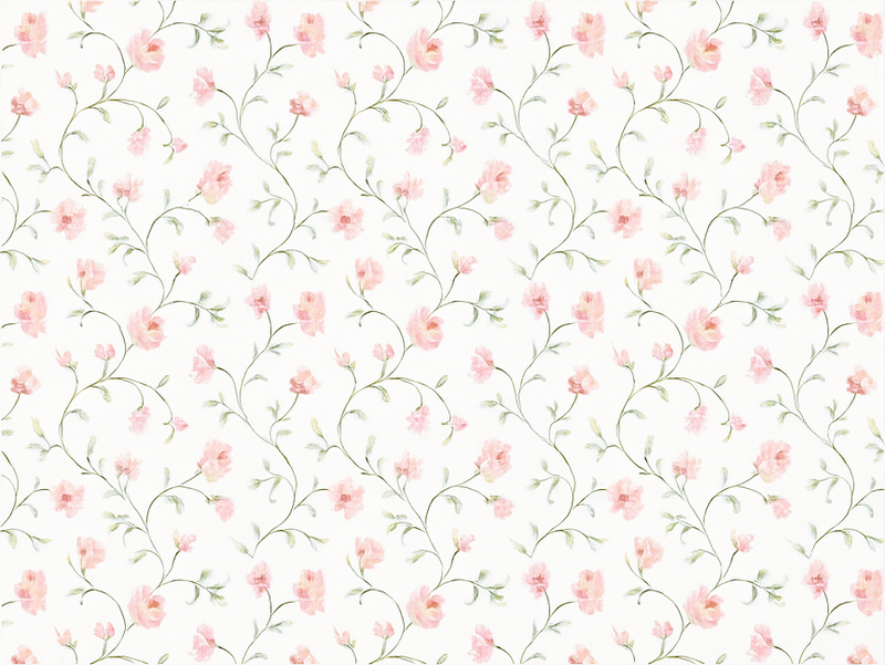 Vinyltæppe til soveværelse med botanisk pink blomst - TenStickers