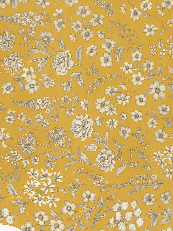 Vinyltæppe til soveværelse med vintage blomsterdesign - TenStickers