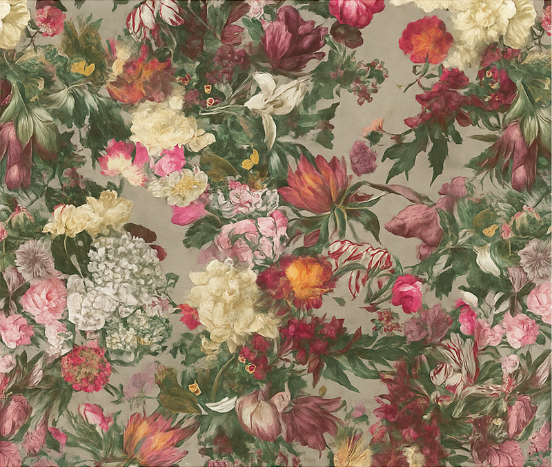 Vinyltæppe til soveværelse med vintage blomster - TenStickers