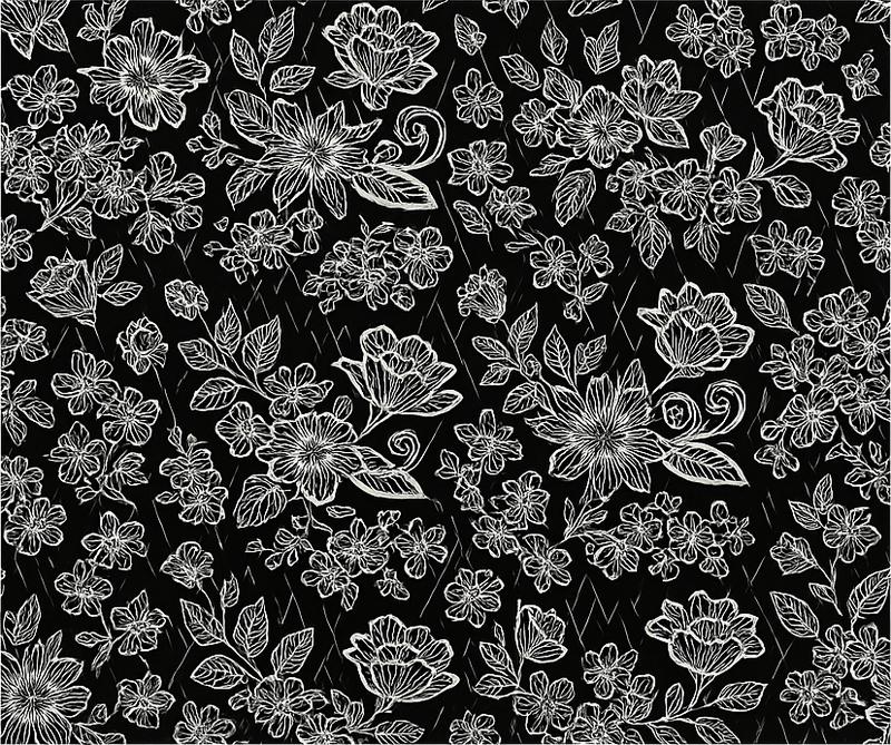 Vinyltæppe til soveværelse mørkt blomsterdesign - TenStickers