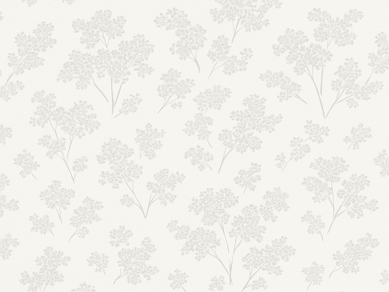 Vinyltæppe til soveværelse enkle hvide blomster - TenStickers