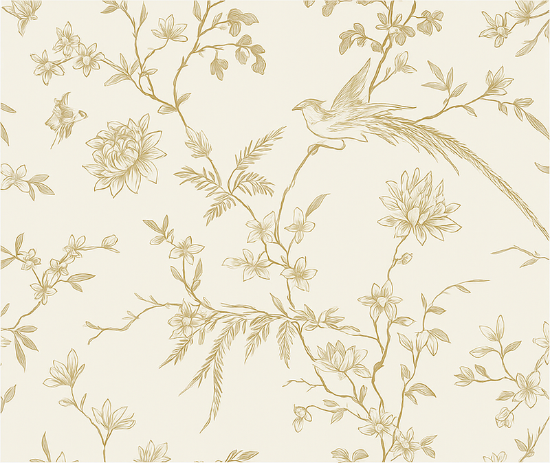 Vinyltæppe til soveværelse med elegant blomstermønster - TenStickers