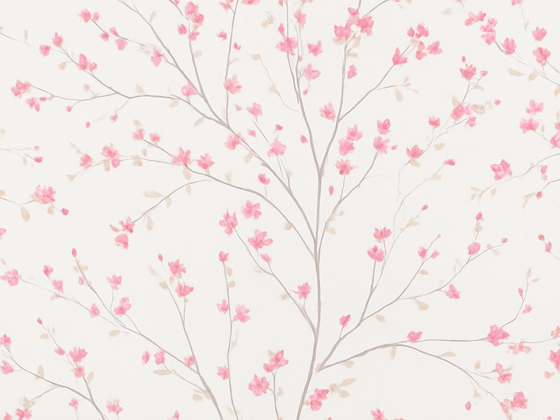 Vinyltæppe til soveværelse med små lyserøde blomster - TenStickers