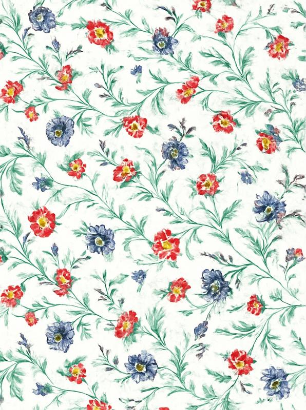 Vinyltæppe til soveværelse med retro blomsterdesign - TenStickers
