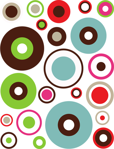 Geometriske vinyl tæppe simple geometriske cirkler - TenStickers