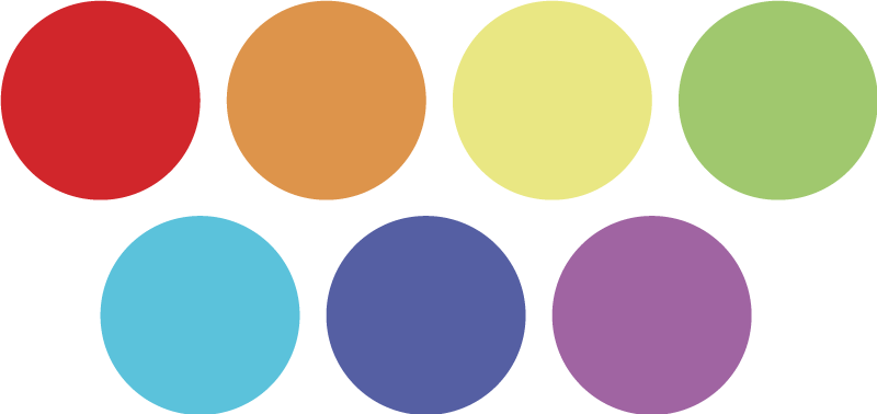 Geometriske vinyl tæppe regnbue store prikker - TenStickers