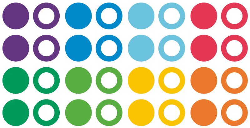 Geometriske vinyl tæppe regnbuefarvede cirkler - TenStickers