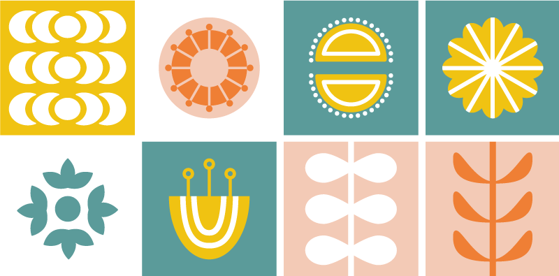 Geometriske vinyl tæppe norsk flise mønster - TenStickers