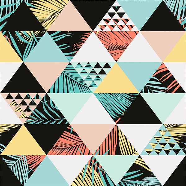 Geometriske vinyl tæppe jungle trekanter - TenStickers