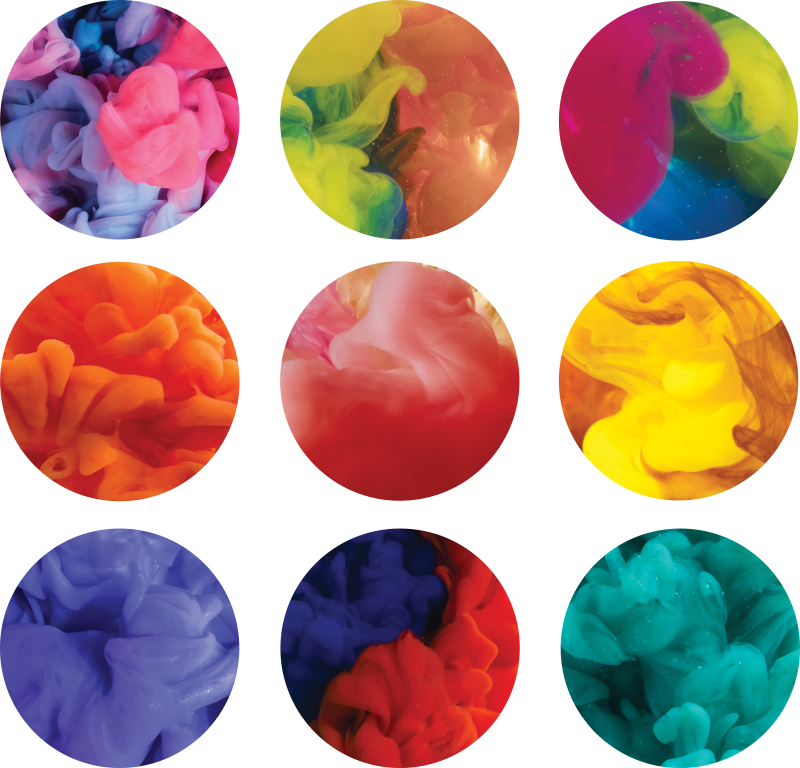 Geometriske vinyl tæppe med farvede røgklistermærker - TenStickers