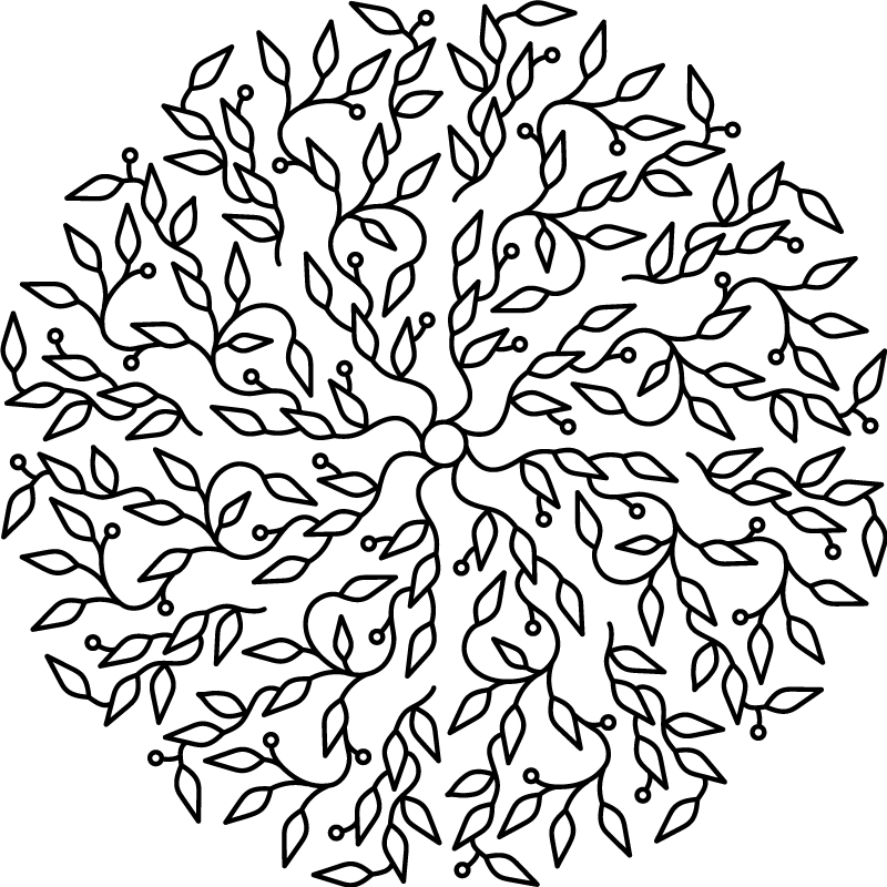 Geometriske vinyl tæppe tree of life abstrakt - TenStickers