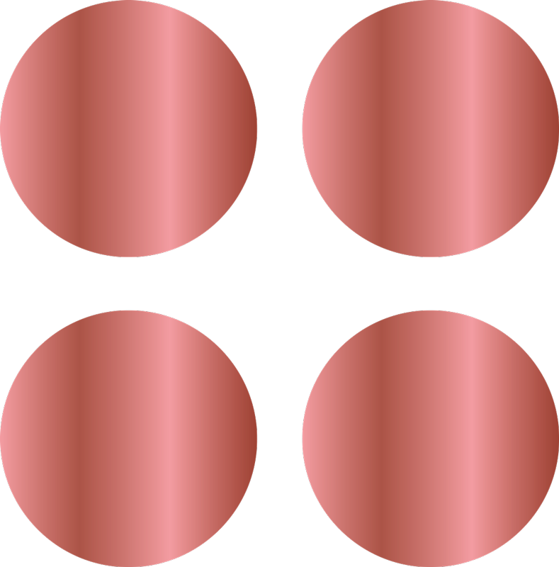 Geometriske vinyl tæppe i roseguld prikker - TenStickers