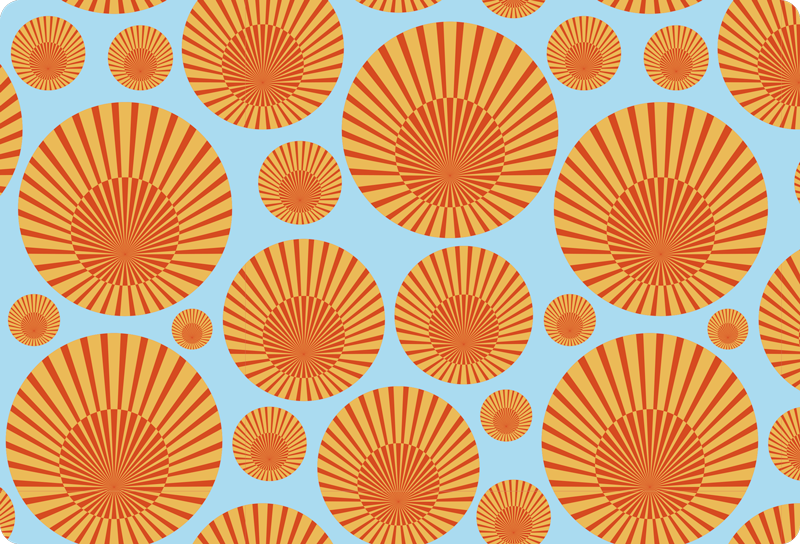 Geometriske vinyl tæppe 70'er solskin bærbar - TenStickers