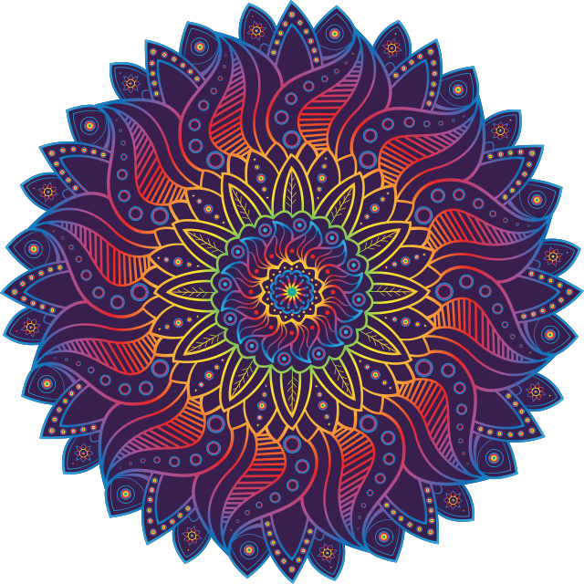 Geometriske vinyl tæppe regnbue mandala - TenStickers