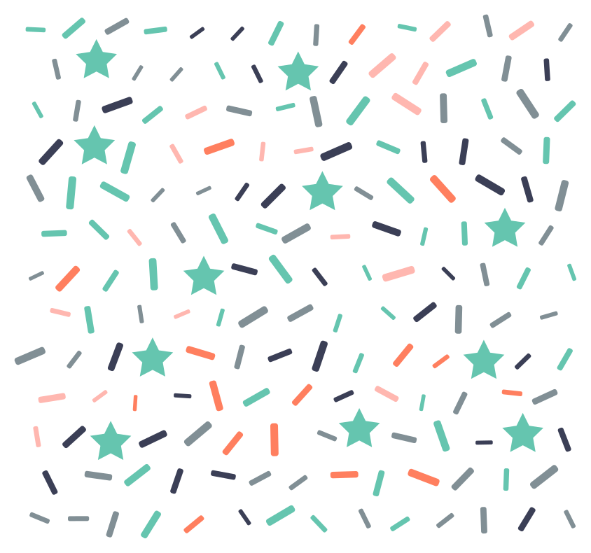 Geometriske vinyl tæppe stjerner og glimmer konfetti - TenStickers