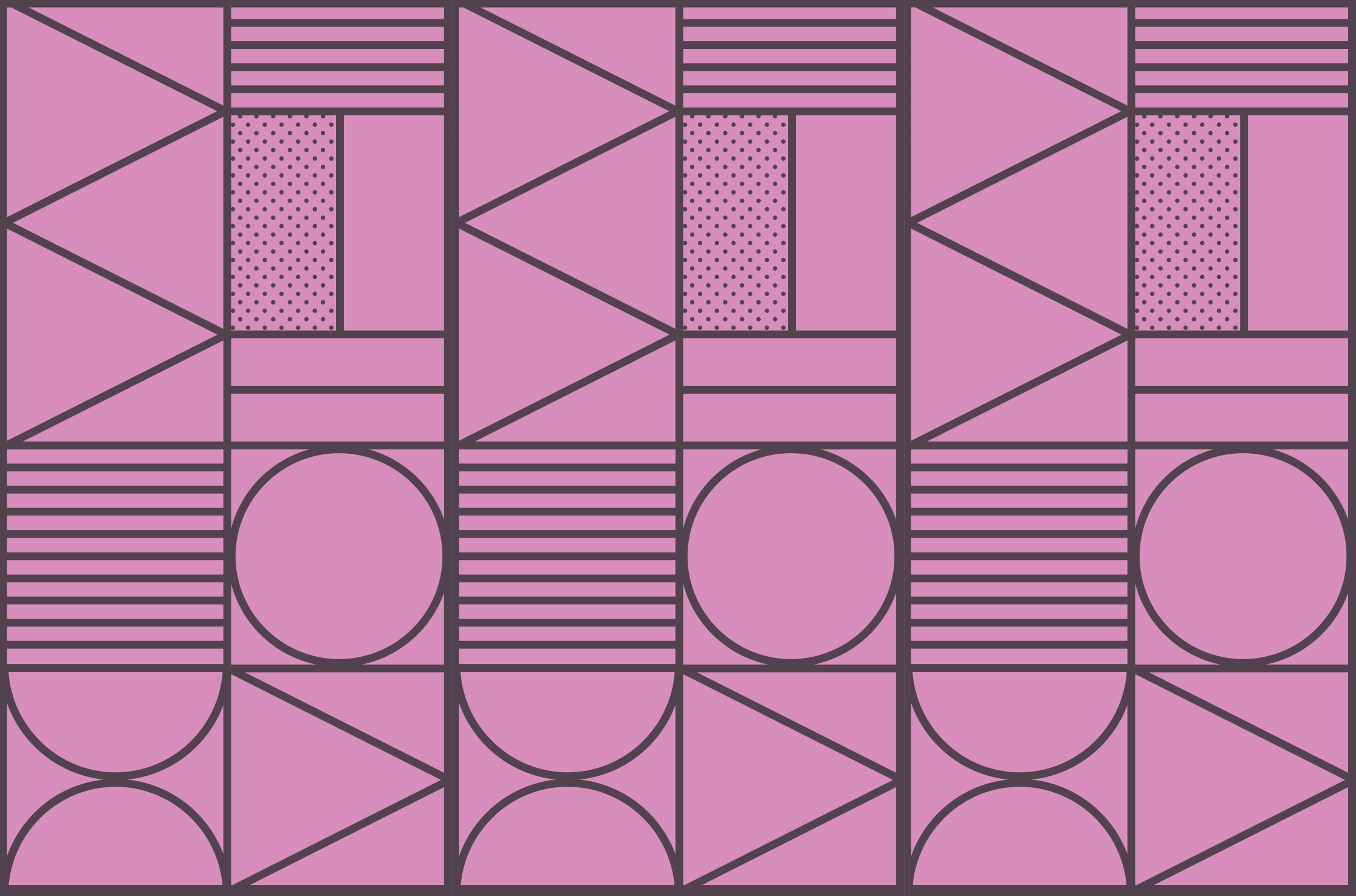Geometriske vinyl tæppe i pink og grå farveblok - TenStickers