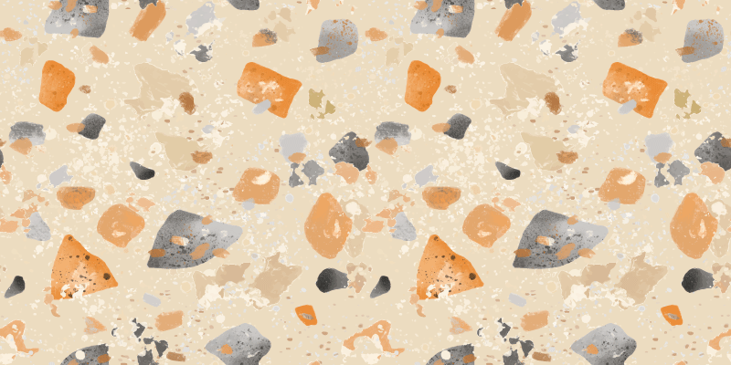 Geometriske vinyl tæppe i monokrom terrazzo mønster - TenStickers