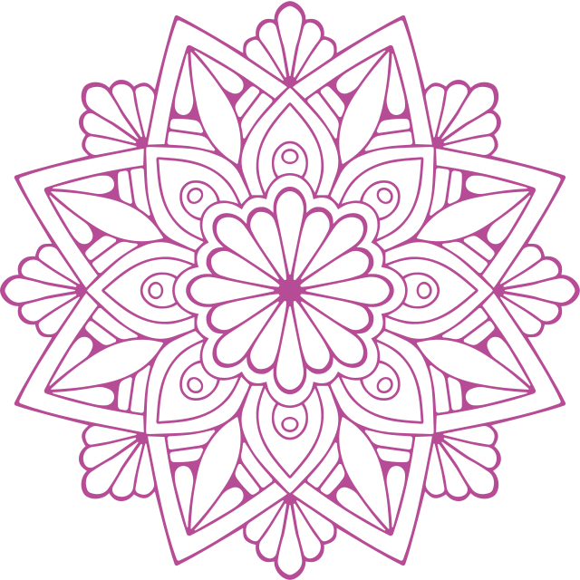 Geometriske vinyl tæppe med detaljeret botanisk element - TenStickers