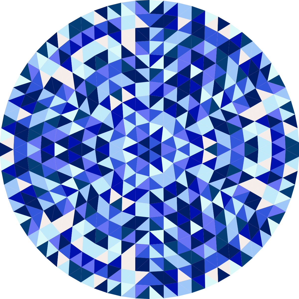 Geometriske vinyl tæppe cirkulært blåt mønster - TenStickers