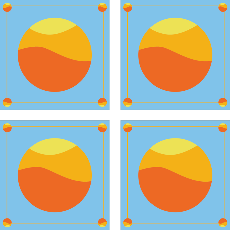 Geometriske vinyl tæppe farverige geometriske cirkler - TenStickers