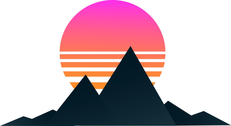Geometriske vinyl tæppe bjergsolnedgang - TenStickers