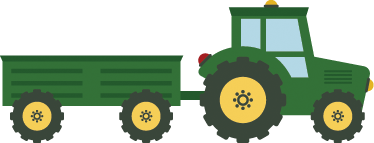 Tæppe til børneværelse med grøn traktor og vogn - TenStickers