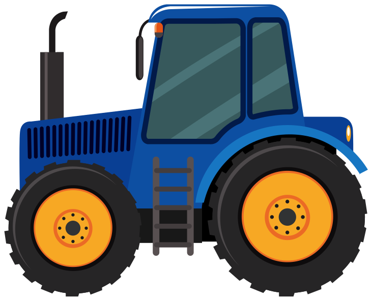 Tæppe til børneværelse blå traktor - TenStickers