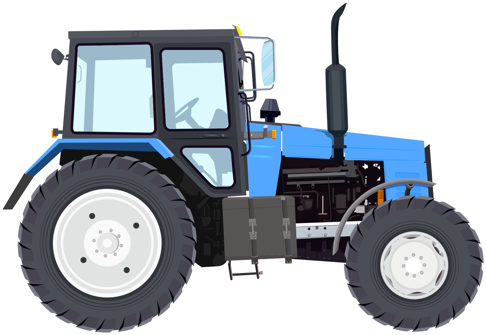 Tæppe til børneværelse blå moderne traktor - TenStickers