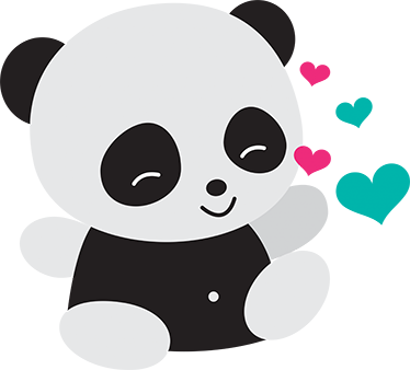 Tæppe til børneværelse med sød panda bjørn - TenStickers