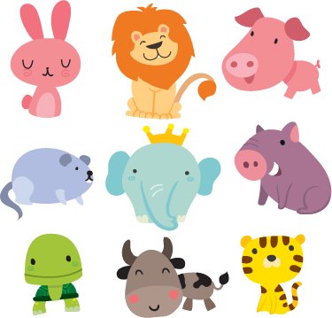 Tæppe til børneværelse med dyrestickers - TenStickers