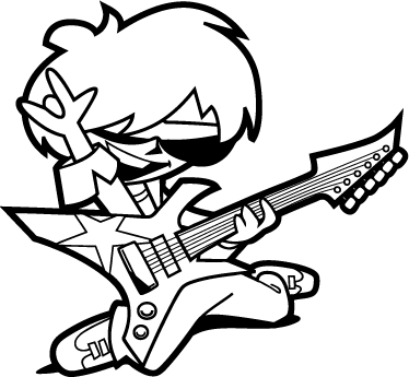 Tæppe til børneværelse teenager med guitar - TenStickers