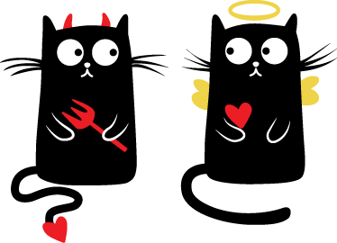 Tæppe til børneværelse gode og dårlige katte - TenStickers