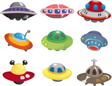 Tæppe til børneværelse med rumskibe stickers - TenStickers