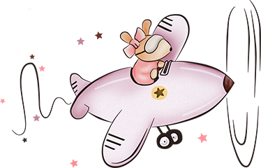 Tæppe til børneværelse lille mus i fly - TenStickers