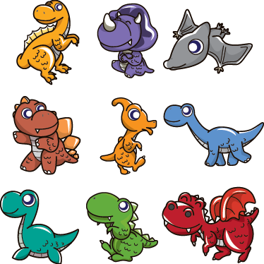 Tæppe til børneværelse med baby dinosaurer stickers - TenStickers