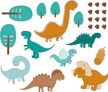 Tæppe til børneværelse med dinosaurer tema - TenStickers