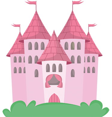 Tæppe til børneværelse slot i pink - TenStickers
