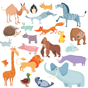 Vilde dyr klistermærker tæppe til børneværelse - TenStickers
